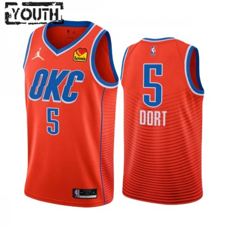 Barn Oklahoma City Thunder Tröja Luguentz Dort 5 Jordan 2022-23 Statement Edition Orange Swingman